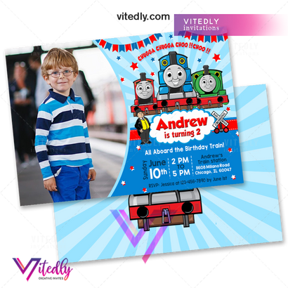 Thomas the Train Invitation with Photo