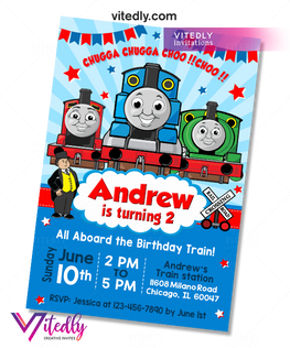 Thomas the Train Invitation with FREE Thank you card