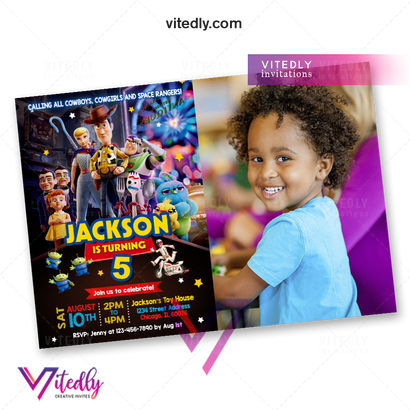Toy Story 4 Birthday Invitation with Photo