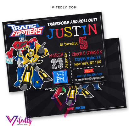 Transformers Birthday Invitation