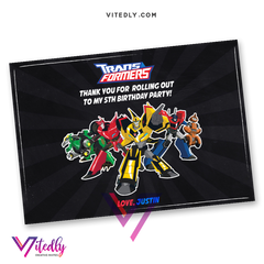 Transformers Thank you card