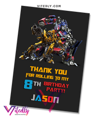 Transformers Thank you card