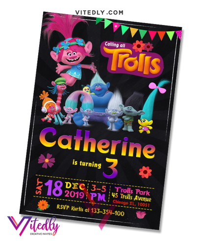 Trolls Invitation