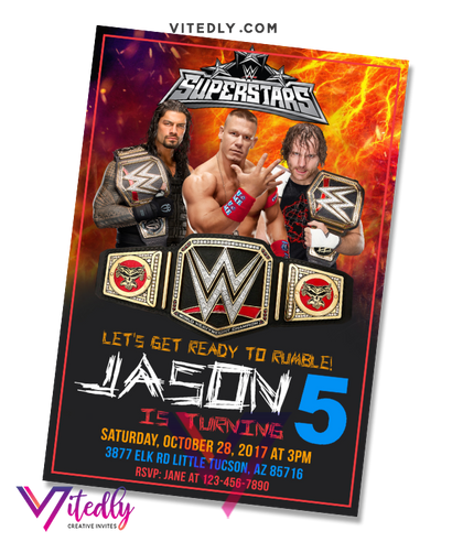 WWE Birthday Invitation