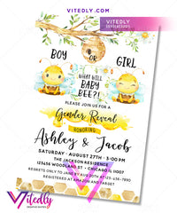 What will Baby Bee Gender Reveal Birthday Invitation