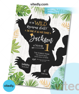 Where The Wild Things Are Invitation, Where The Wild Things Are Birthday Invitation, Let The Wild Rumpus Start