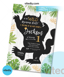 Where The Wild Things Are Invitation, Where The Wild Things Are Birthday Invitation, Let The Wild Rumpus Start