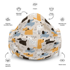 Funny Cute Dog Pattern Face Mask