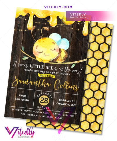 Bumble Bee Baby Shower Invitations
