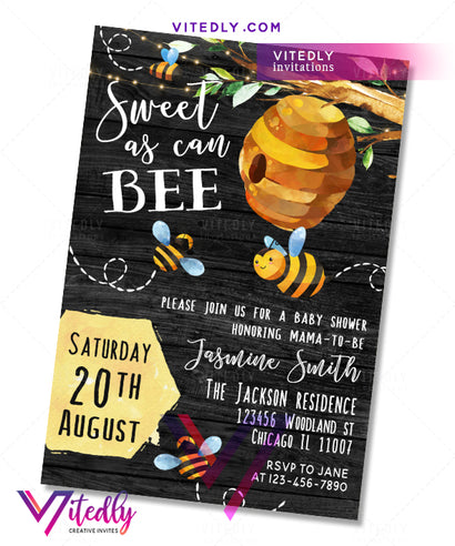 Bee Baby Shower Invitation