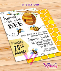 Bee Baby Shower Invitation, Honey bee baby shower