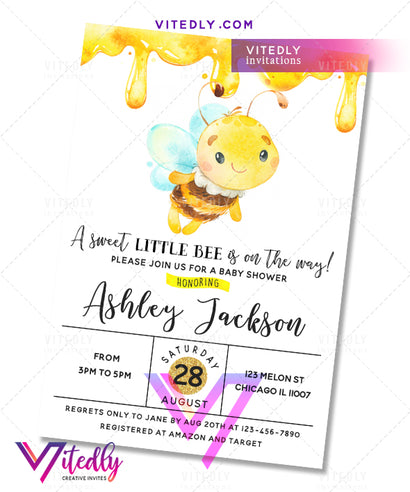 Honeybee baby shower Invitation