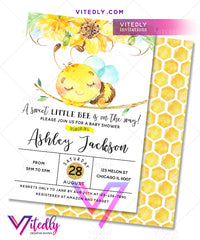 Bee baby shower invitation