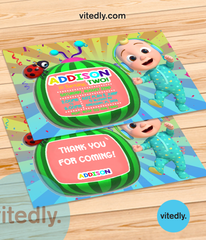 Cocomelon Birthday Invitation with FREE Thank you card!