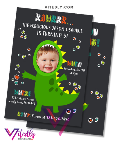 Dinosaur Birthday Invitation, Dinosaur Invitation