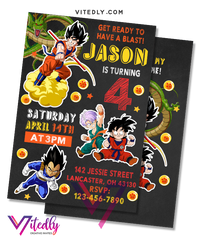 Dragon Ball Z Birthday Invitation with Free Thank You Card, Dragon Ball Z Invitation