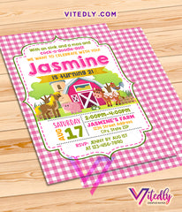 Barnyard Theme Party Invitations for girls, Farm Theme party for girls, Farm Themed birthday party for girls, Barnyard invitations for girls