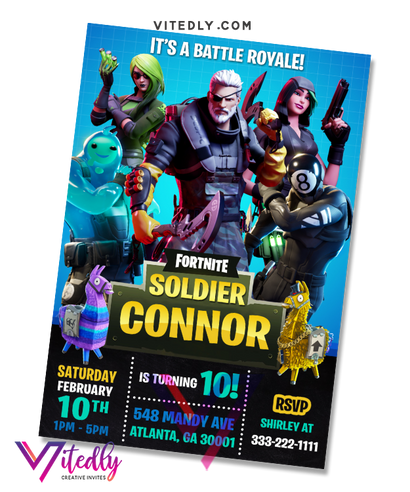 Fortnite Invitation Season 11, Fortnite Birthday Invitation Season 11