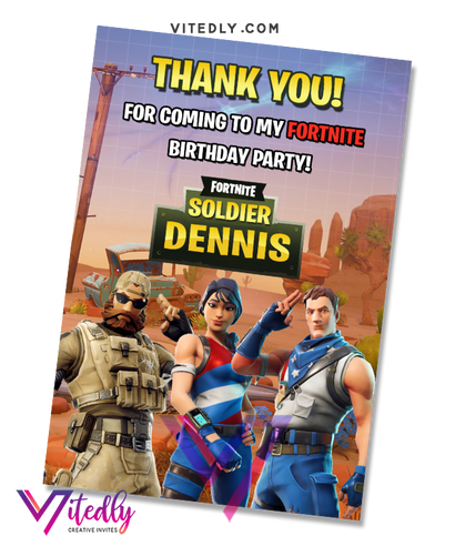 Fortnite Thank you card