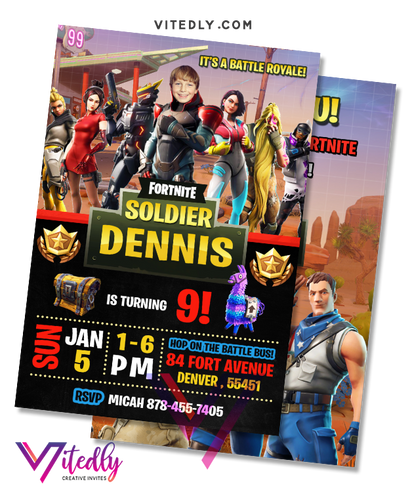 Fortnite Invitation Season 9, Fortnite Birthday Invitation Season 9