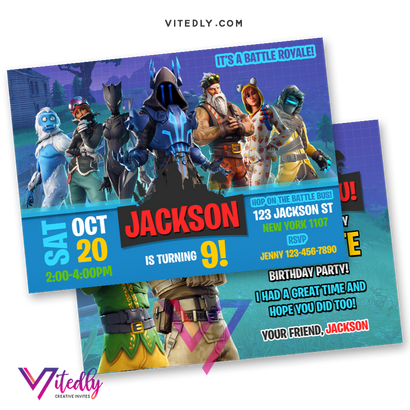 Fortnite Birthday Invitation, Fortnite Birthday Invite, Fortnite Invitations, Fortnite Invitation