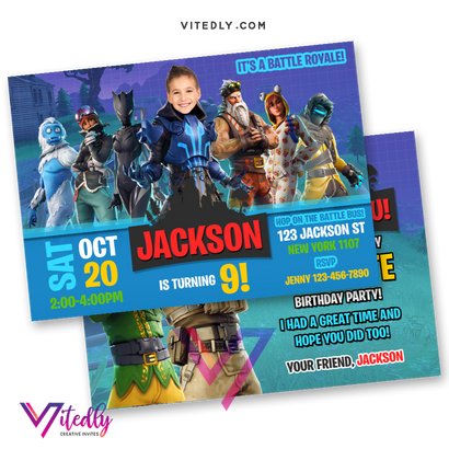 Fortnite Birthday Invitation, Fortnite Birthday Invite, Fortnite Invitations, Fortnite Invitation