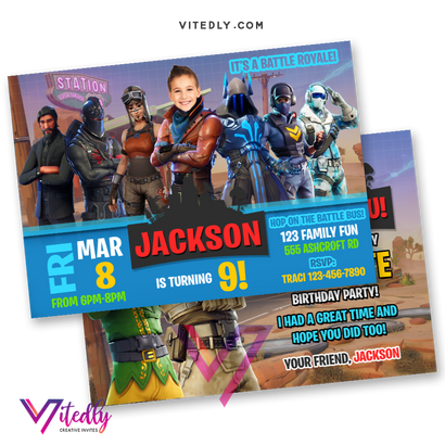 Fortnite Birthday Invitation, Fortnite Birthday Invite, Fortnite Invitations, Fortnite Invitation