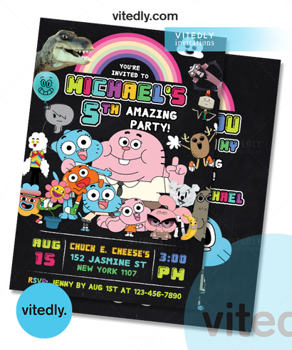 Gumball Invitation, Gumball Birthday, Gumball Birthday Invitation, Gumball Party