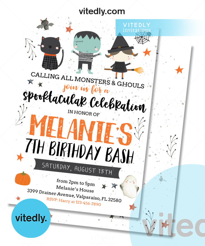 Halloween Birthday Invitation, Trick or Treat Invitation – Vitedly halloween-birthday-invitation-trick-or-treat-invitation-vitedly