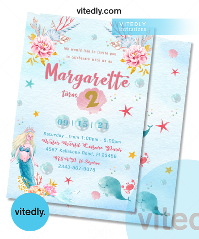 Mermaid Birthday Invitation