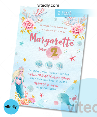 Mermaid Birthday Invitation