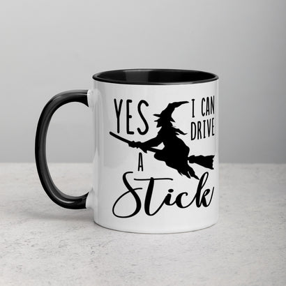 Yes! I Can Drive A Stick | Funny Halloween Two-Tone Coffee Mug