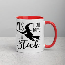 Yes! I Can Drive A Stick | Funny Halloween Two-Tone Coffee Mug