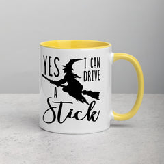 Yes! I Can Drive A Stick | Funny Halloween Two-Tone Coffee Mug
