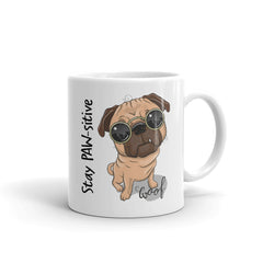 Stay PAW-sitive Pug Mug, Quarantine Gift