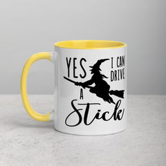 Yes! I Can Drive A Stick | Funny Halloween Two-Tone Coffee Mug