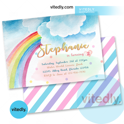 Rainbow Invitation card | Rainbow Invitation