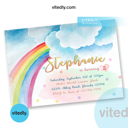 Rainbow Invitation card | Rainbow Invitation