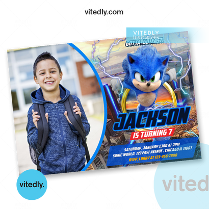 Sonic the Hedgehog Invitation, Sonic the Hedgehog Birthday Invitation, Sonic Invitation, Sonic Birthday Invitation