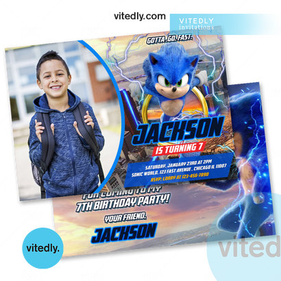 Sonic the Hedgehog Invitation, Sonic the Hedgehog Birthday Invitation, Sonic Invitation, Sonic Birthday Invitation