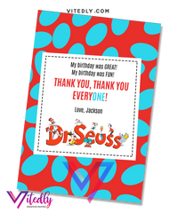 Dr Seuss Thank you card, Doctor Seuss Thank you card, 