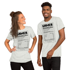 Gamer Nutritional Facts Shirt, Gamer Nutrition Facts Shirt