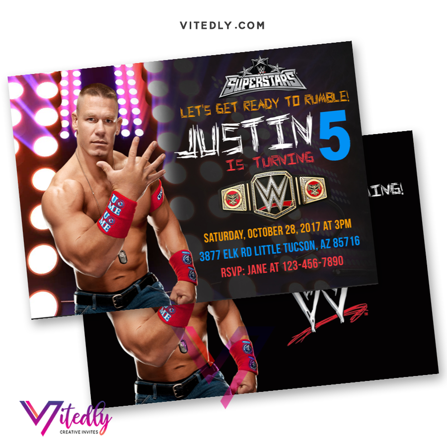 WWE Birthday Invitation, WWE Invitations, Wrestling Invitaitons – Vitedly wwe-birthday-invitation-wwe-invitations-wrestling-invitaitons-vitedly