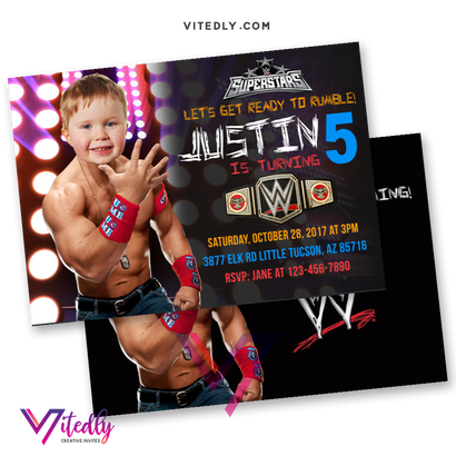 WWE Birthday Invitations 