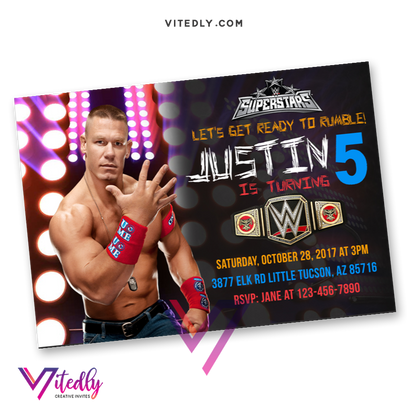 WWE Birthday Invitations